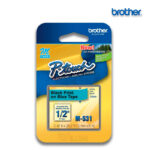 Cinta Brother M-531 Negro sobre Azul Metálico 12mm (1/2") x 8 mts.