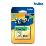 Cinta Brother M-731 Negro sobre Verde 12mm (1/2") x 8 mts.