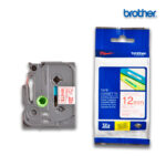 Cinta Brother TZE-232 Rojo sobre Blanco 12mm (1/2") x 8 mts.