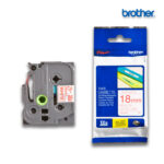Cinta Brother TZE-242 Rojo sobre Blanco 18mm (3/4") x 8 mts.