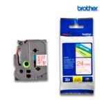 Cinta Brother TZE-252 Roja sobre Blanco 24mm (1") x 8 mts.