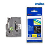 Cinta Brother TZE-345 Blanco sobre Negro 18mm (3/4") x 8 mts.