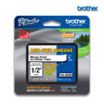 Cinta Brother TZE-AF231 Negro sobre Blanco 12mm (1/2") x 8 mts. (Cinta Libre de Ácido)