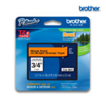 Cinta Brother TZE-B41 Negro sobre Fluorescente Naranja 18mm (3/4") x 5 mts.