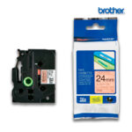 Cinta Brother TZE-B51 Negro sobre Fluorescente Naranja 24mm (1") x 5 mts.