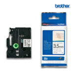 Cinta Brother TZE-N201 Negro sobre Blanco de 3.5mm (9/64") x 8 mts.