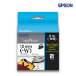 Cinta Epson LC 4WBQ5 Labelworks Iron On 1 2 Negro sobre Blanco