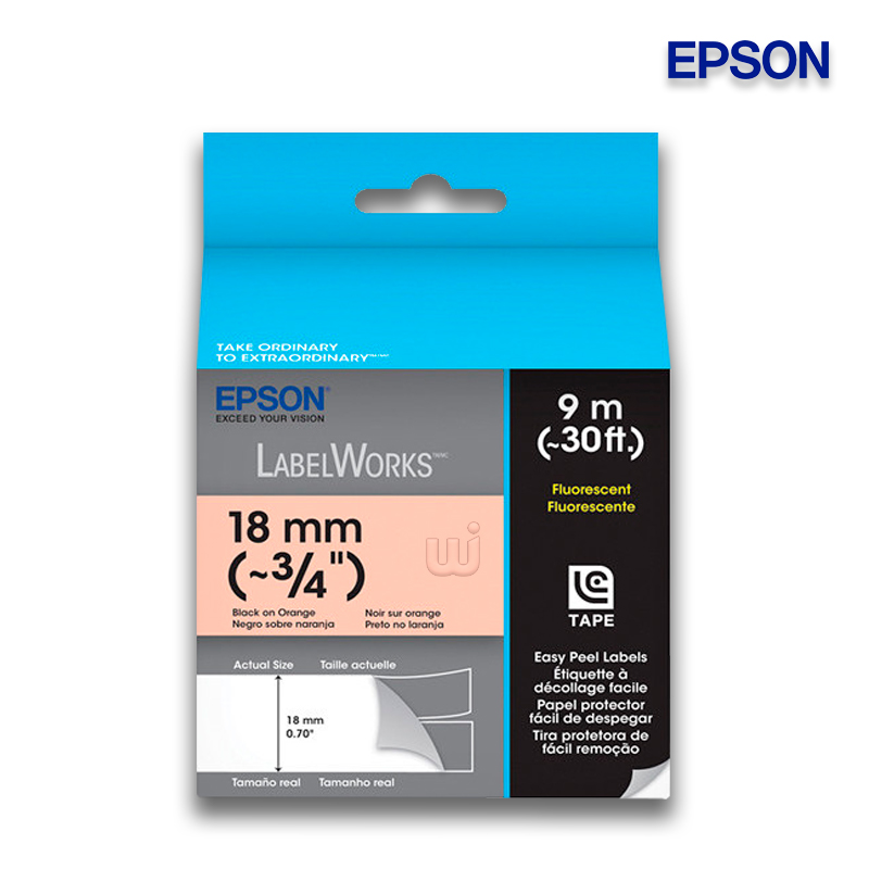 Cinta Epson LC 5DBF9 Labelworks Fluorescent 3 4 Negro sobre Naranja Cinta Epson LC 5DBF9 Labelworks Fluorescent 3 4 Negro sobre Naranja